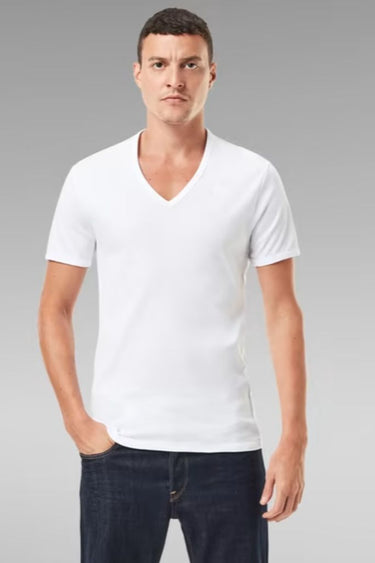 Playera Cuello V Ultra Soft Manga Corta Blanca